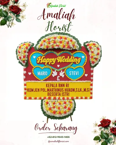 Karangan Papan Bunga Pernikahan di Adikarto